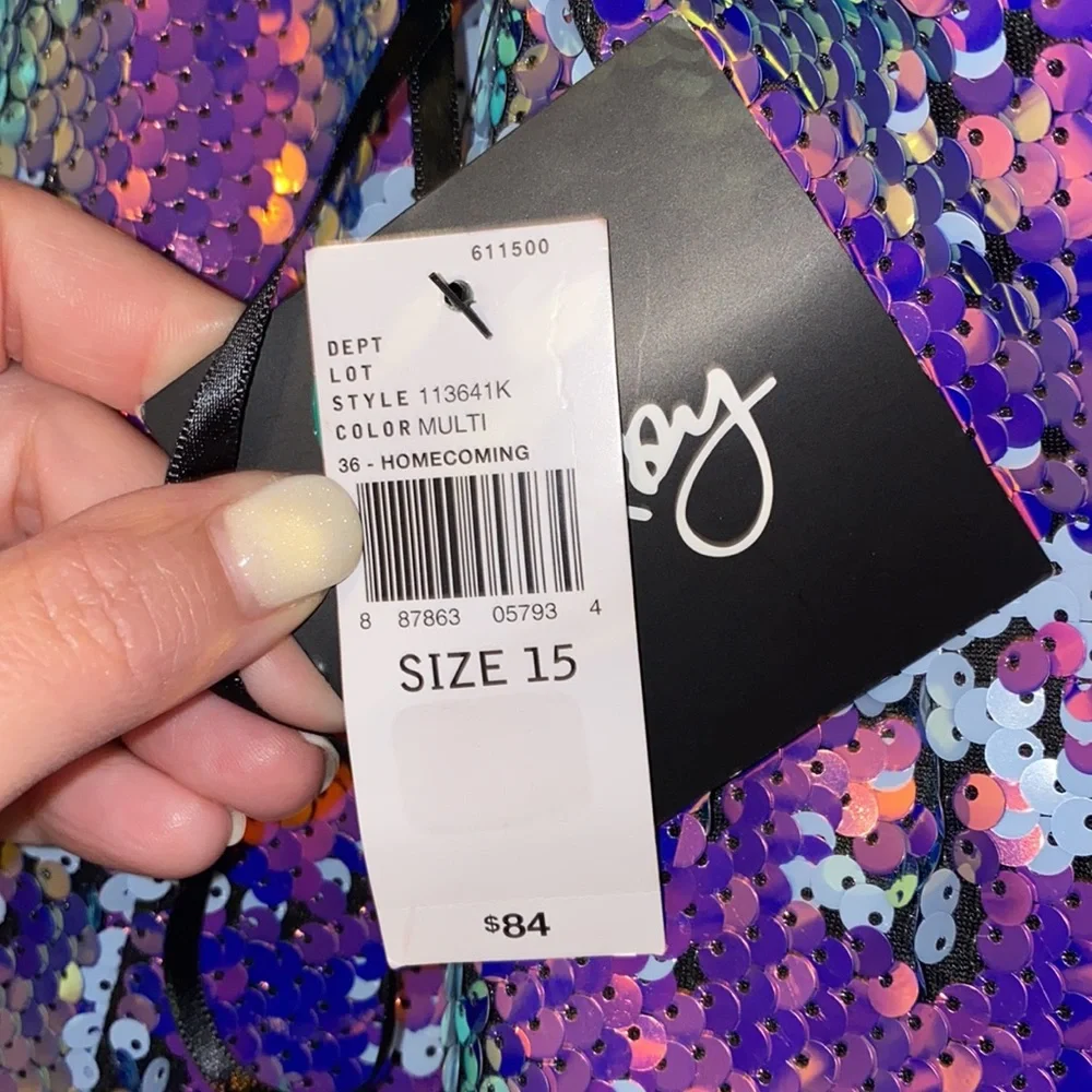 Sequin cocktail dress. Mermaid tones. - Picture 5 of 5